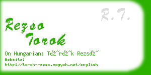 rezso torok business card